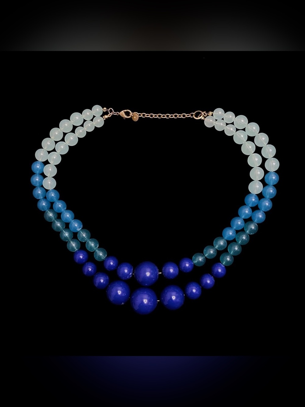 LOFT Double-Strand Blue Gradient Beaded Necklace